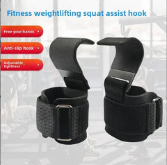 Weight Lifting Hooks with Wrist Straps (1 Pair)