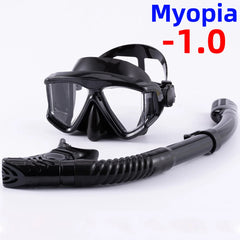 Optical Myopia Snorkel Set Panoramic Diving Mask