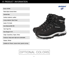 BONA New Hot Style Men Hiking Shoes Winter Outdoor Walking Jogging Shoes Mountain Sport Boots Climbing Sneakers
