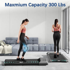 300lbs Treadmill for Home 2.5HP Treadmills Walking Pad LCD Digital Data Display 2in1 Walking Running Fitness Exercise Machine
