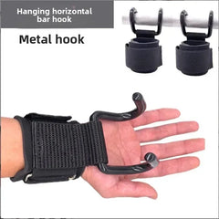 Weight Lifting Hooks with Wrist Straps (1 Pair)