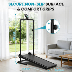 Foldable Non Motorized Treadmill Dual Flywheel