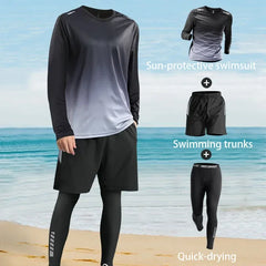 Men's Long Sleeve Sun Protective Swimming Suit
