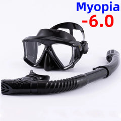 Optical Myopia Snorkel Set Panoramic Diving Mask