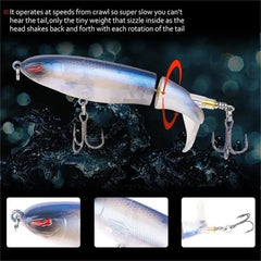 Whopper Popper Topwater Rotating Tail Fishing Lure