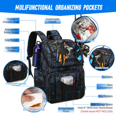 45L Fishing Backpack Cooler Tackle Storage Bag