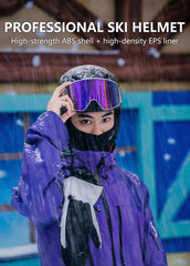 Professional Ski Helmet with Integrated Goggles