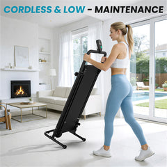 Foldable Non Motorized Treadmill Dual Flywheel