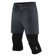 Men's 2 In 1 Quick Dry Compression Shorts