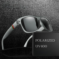 Classic Men Square Polarized Fishing Sunglasses Outdoor Driving Cycling Running Goggles Vintage Large Frame