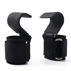 Weight Lifting Hooks with Wrist Straps (1 Pair)