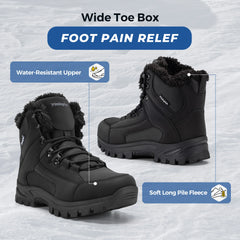 Men's Warm Winter Snow Boots – Wide Fit