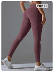 Women's High Waisted Peach Hip Lifting Yoga Leggings