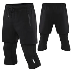 Men's 2 In 1 Quick Dry Compression Shorts