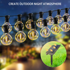 Solar G40 LED Outdoor String Lights with Remote