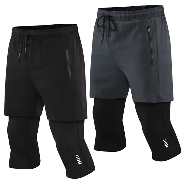 Men's 2 In 1 Quick Dry Compression Shorts