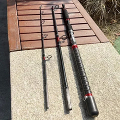 Portable Carbon Spinning Fishing Rod 3 Piece