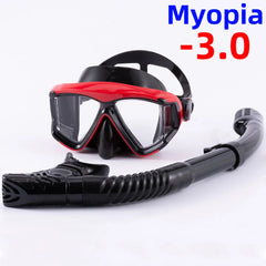 Optical Myopia Snorkel Set Panoramic Diving Mask