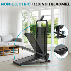 Foldable Non Motorized Treadmill Dual Flywheel