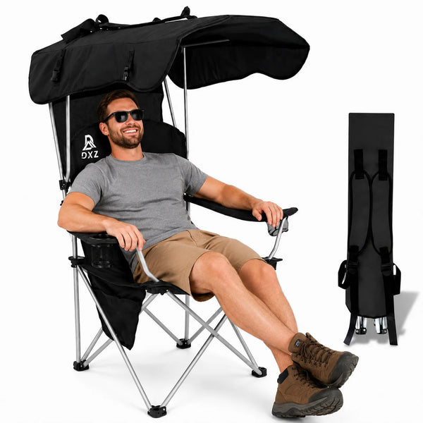 Folding Camping Chair With UPF 50+ Sunshade