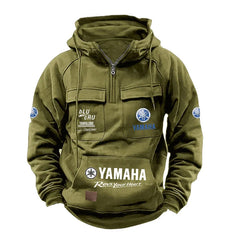 Men's Oversized Hooded Multi-Pocket Sweatshirt Jacket