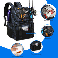 45L Fishing Backpack Cooler Tackle Storage Bag