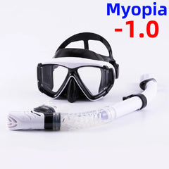 Optical Myopia Snorkel Set Panoramic Diving Mask