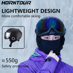 Professional Ski Helmet with Integrated Goggles