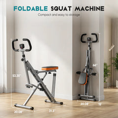 Foldable Home Squat Machine Adjustable Resistance 330LB