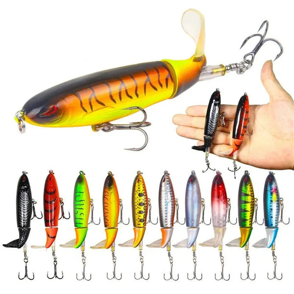 Whopper Popper Topwater Rotating Tail Fishing Lure