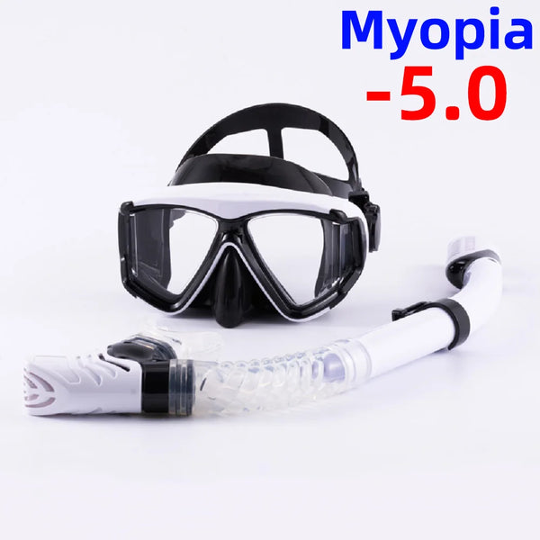 Optical Myopia Snorkel Set Panoramic Diving Mask