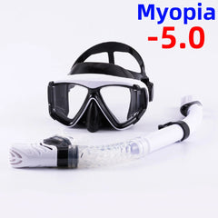 Optical Myopia Snorkel Set Panoramic Diving Mask