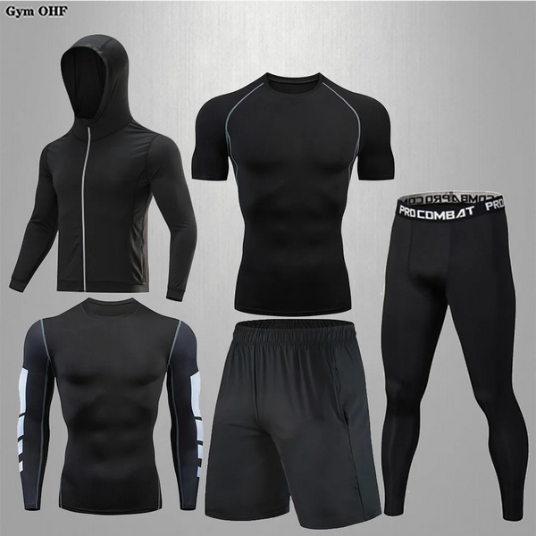 Men's Compression Rashguard Gym Running Training Suit