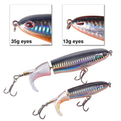 Whopper Popper Topwater Rotating Tail Fishing Lure