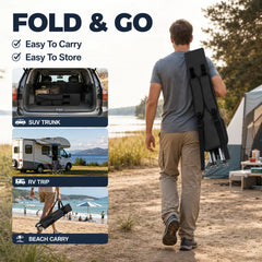 Folding Camping Chair With UPF 50+ Sunshade