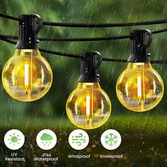 Solar G40 LED Outdoor String Lights with Remote