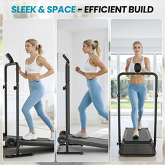 Foldable Non Motorized Treadmill Dual Flywheel