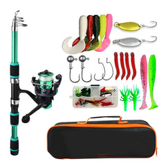 Telescopic Fishing Rod Spinning Reel Complete Kit