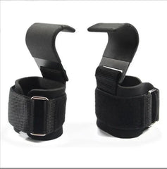 Weight Lifting Hooks with Wrist Straps (1 Pair)