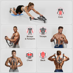 Full Body Hydraulic Resistance Trainer With Ab Wheel