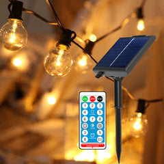 Solar G40 LED Outdoor String Lights with Remote