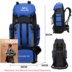 90L Waterproof Hiking Camping Backpack Large Capacity