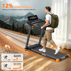 3 In 1 Foldable Walking Pad Treadmill Incline
