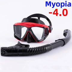 Optical Myopia Snorkel Set Panoramic Diving Mask