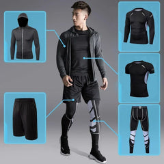 Men's Compression Running Tracksuit Fitness Sportswear Set