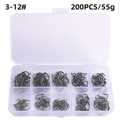 Carbon Steel Sharp Barbed Fishing Hooks 3#-12#
