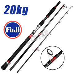 Portable Carbon Spinning Fishing Rod 3 Piece