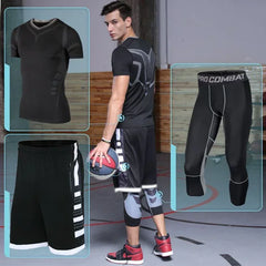 Men's Compression Running Tracksuit Fitness Sportswear Set