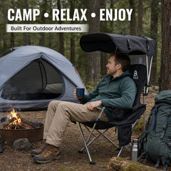 Folding Camping Chair With UPF 50+ Sunshade