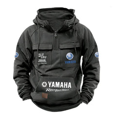 Men's Oversized Hooded Multi-Pocket Sweatshirt Jacket